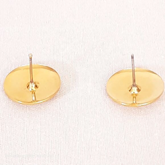 Crystal Winds Stud Earrings Gold Tone Metal Red Austrian Crystals Pierced - Picture 9 of 10